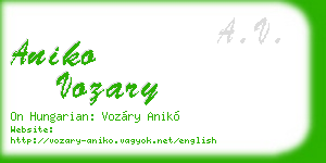 aniko vozary business card