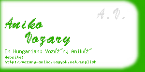 aniko vozary business card